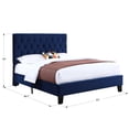 thumbnail image 3 of Pemberly Row Bailey Navy Blue Tufted Queen Platform Panel Bed, 3 of 8