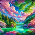 thumbnail image 1 of Serenity of Sakura Kit de Peinture Diamant, 1 of 3