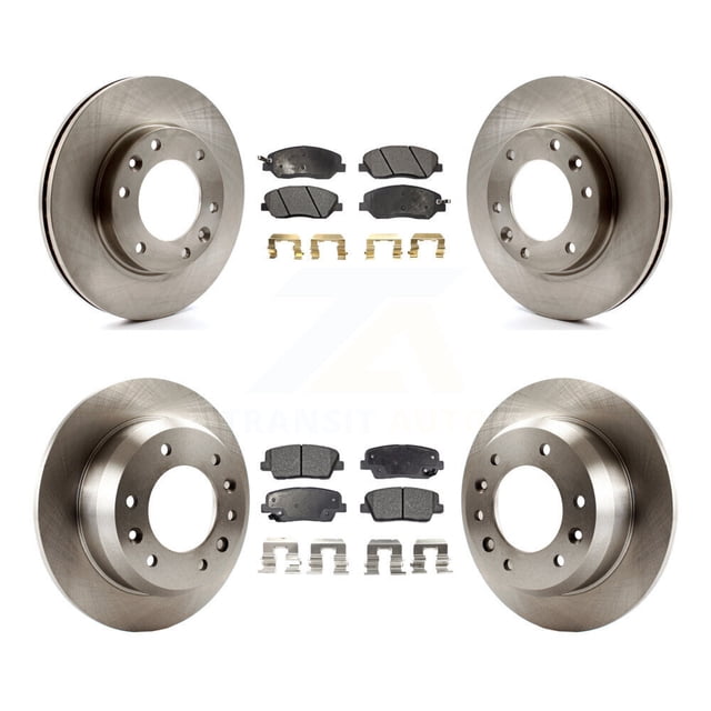 Transit Auto Front Rear Disc Brake Rotors and Ceramic Pads Kit for Car Kia Sedona Hyundai Entourage K8T-101361
