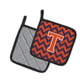 thumbnail image 2 of Letter T Chevron Orange and Blue Pair of Pot Holders, 2 of 2