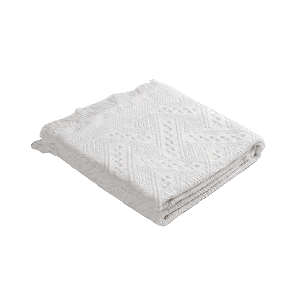 Large 180x180cm White Woven Picnic Blanket with Tassels – Stylish & Durable Outdoor Blanket for Camping, Picnics & Backyard Gatherings
