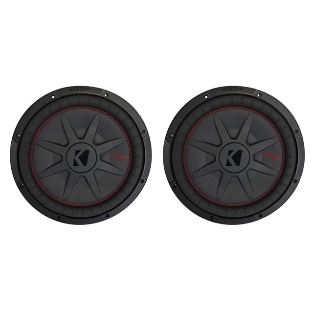 (2) Kicker 48CWRT122 COMPRT12 2000W 12" DVC 2-Ohm Shallow Car Subwoofers Subs