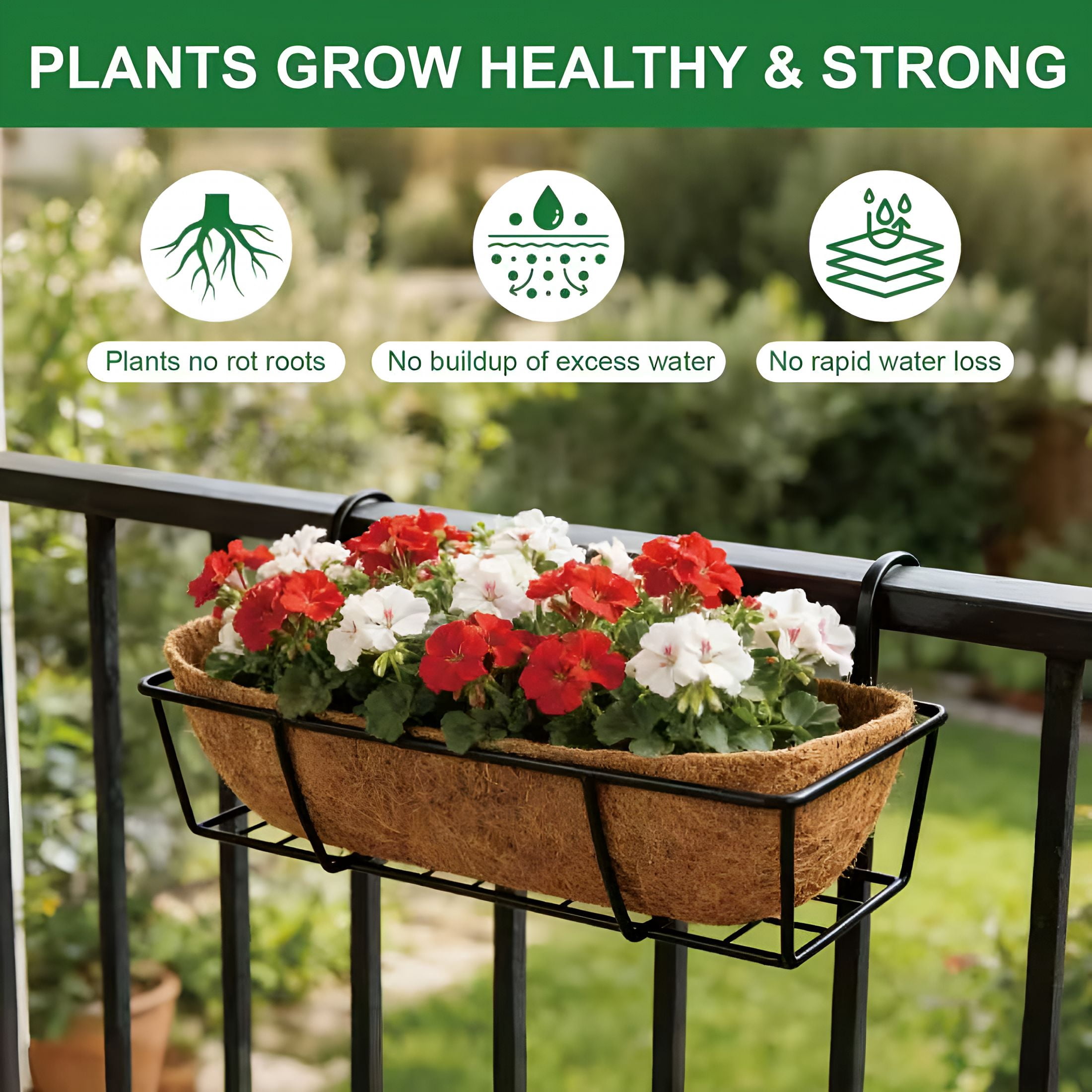 AUQ 2-Pack 24 Inch Coco Liners for Planters-Trough Coco Liner for Window Box,Fence Flower Baskets | Liners for Hanging Baskets,Planter Box Liner,24 Inch Coconut Liners for Planters
