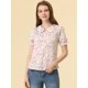 thumbnail image 4 of INSPIRE CHIC Blusa De Manga Corta Con Volantes Y Cuello Peter Pan Floral Para Mujer Rosa S, 4 of 4