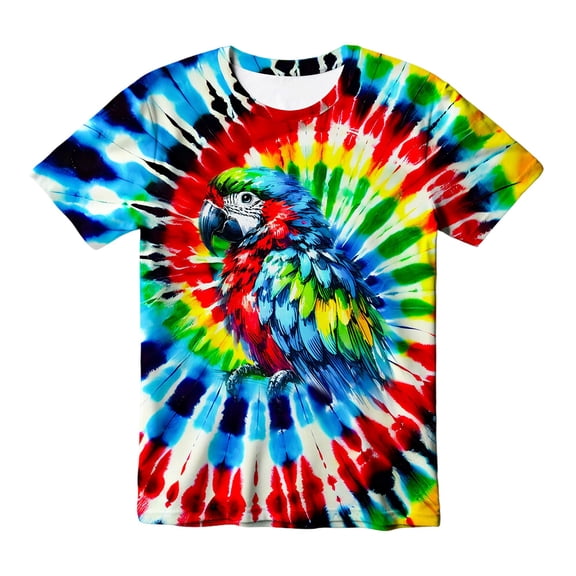HAYIMI Kids T-Shirts Tie Dye T Shirt For Boys O-Neck Short Sleeve Gradient Casual Lovely Tee