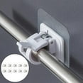 thumbnail image 2 of Juego de 10 soportes adhesivos para barra de cortina, ganchos sin perforaciones, soporte de pared para barra de toalla blanco, 2 of 8