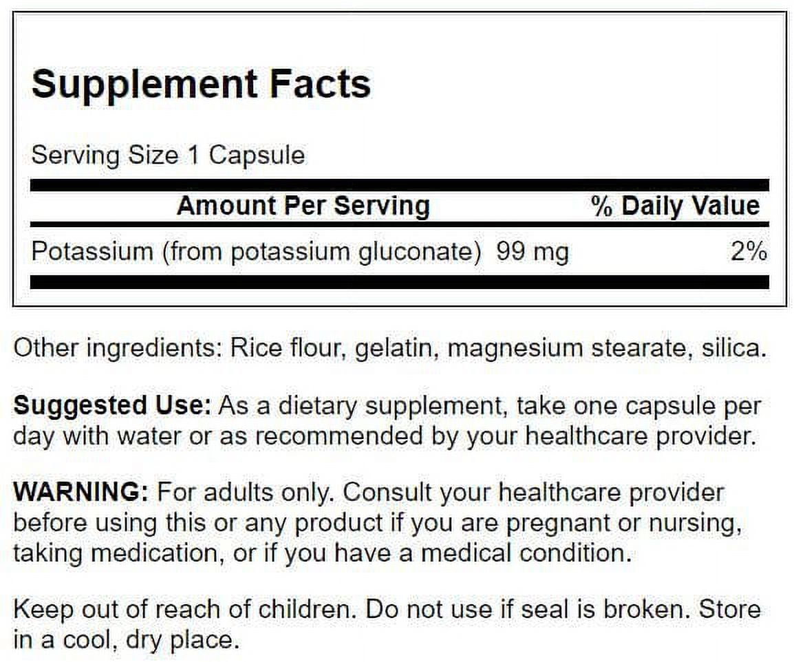 Swanson Potassium Gluconate 99 mg 250 Capsules