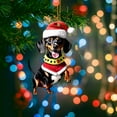 thumbnail image 5 of YOHAVEN Dachshund Dog Christmas Ornament Acrylic Pendant, Holiday Hanging Decoration with Santa Hat for Xmas Tree Car Rearview Mirror Backpack Festive Decor, 5 of 6