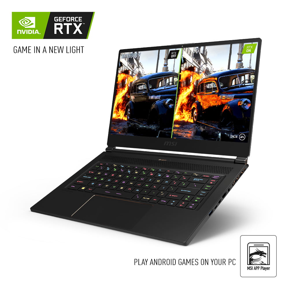 MSI GS65 Stealth-483 15.6 Ultra Thin and Light 240Hz 8ms Gaming Laptop  Intel Core i7-9750H Nvidia GeForce RTX2060 32GB DDR4 512GB NVMe SSD TB3 