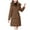 Coffee, variant on Cotton Coats for Women Casual Hooded Long Sleeve Pocket Waist Cinched Zip Up Mid Long Jacket for Fall and Winter