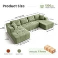 thumbnail image 2 of COOLHUT 136.2" U Shaped Sofa Couch, 4-Seater Sectional Plush Fabric Sofa with 4 Waist Pillows, Deep Seat Large Couch with Double Chaise Lounge No Assembly for Living Room, Apple Green, 2 of 12