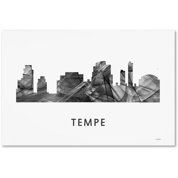 Trademark Fine Art 'Tempe Arizona Skyline WB-BW' Canvas Art by Marlene Watson
