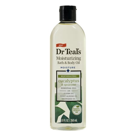 Dr. Teal's Relax & Relief with Eucalyptus & Spearmint Body Oil, 8.8 fl (Best Body Massage Oil For Womens)