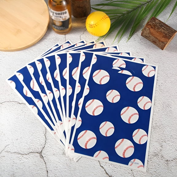 CCOCC 50pcs Baseball Gift Bags,Baseball Themed Party Snack Bags Baseballs Style Sport Party Favor Bags Festival Birthday Presents Decoration Supplies (Blue,White,Red)