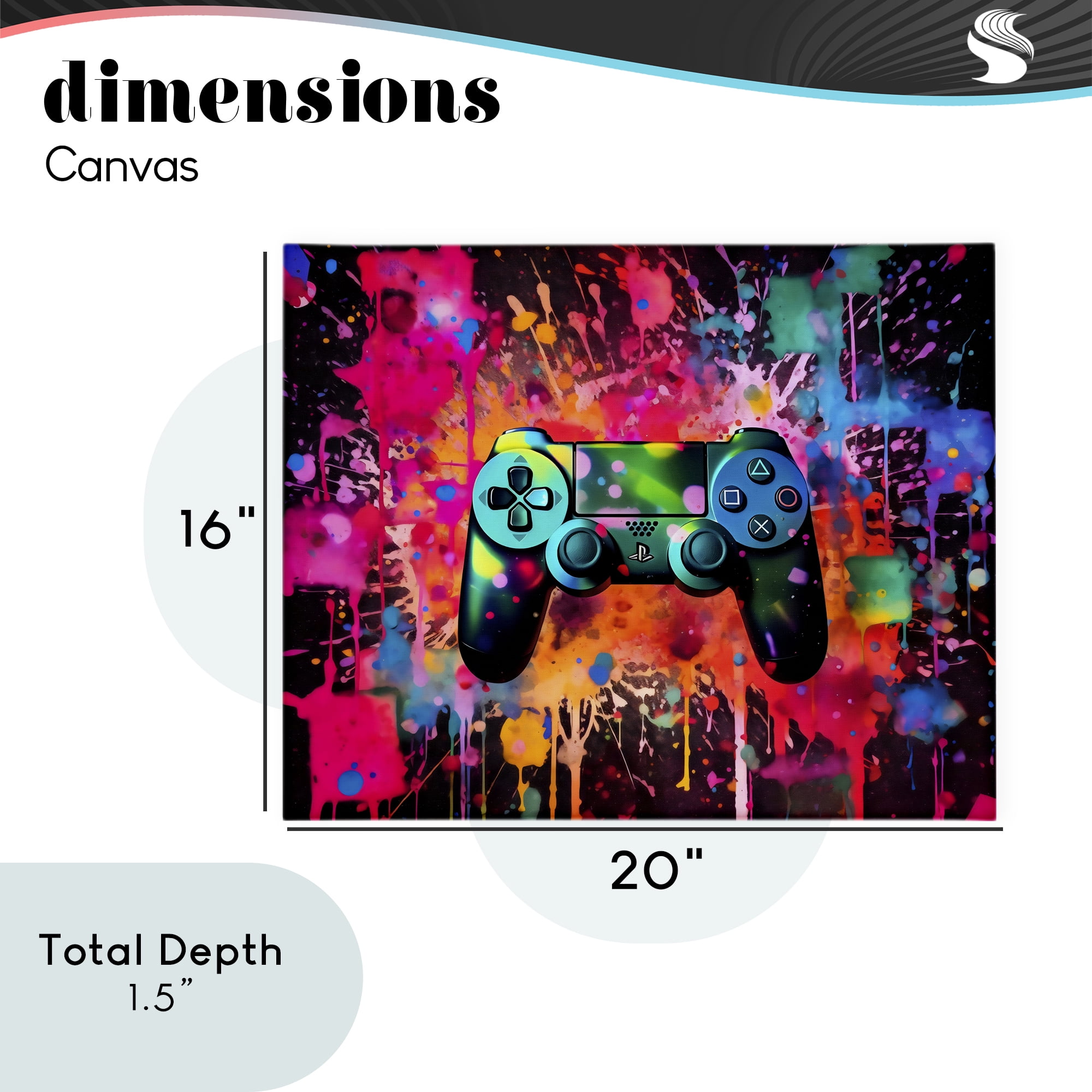 Stupell Industries Vibrant Gamepad Burst Canvas Wall Art, design by Creative Studio
