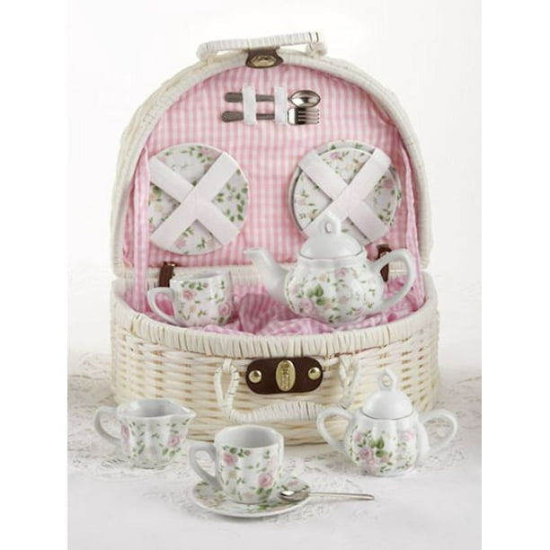 Delton Pink Chintz Children's Tea Set for Two