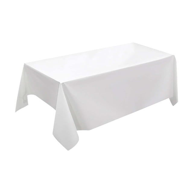 DJN Table Cloth Premium Silver Plastic Tablecloth 54 X 108 In. Disposable Rectangle Plastic Table Cloth Decorative Rectangle Table Cover Smooth Tablecloth Disposable Table Cloths For Parties