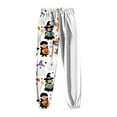 thumbnail image 6 of YDFCWXW Women's Halloween Print Pants - Elastic Waist Joggers, Casual Lounge Sweatpants with Drawstring White, XL, 6 of 7
