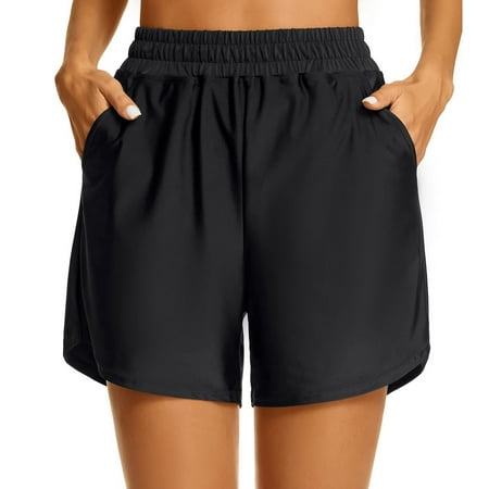 Chuancc Swimming Trunks For Women Water Shorts For Woman High Waisted Swim Shorts Tummy Control Swim Shorts Womens Swim Shorts Black M Clearance