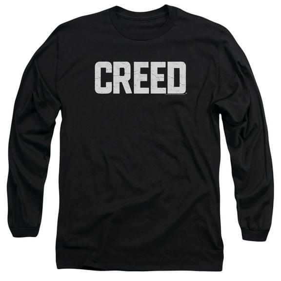 Creed Cracked Logo Long Sleeve Adult 18/1 T-Shirt Black