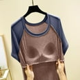 thumbnail image 4 of Wdfiry Women's Nightgown T-Shirts Dress Sleepshirts Built-in Bra Short Sleeve Sleepwear Soft Pajama Dress, 4 of 4