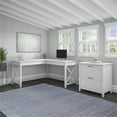 thumbnail image 2 of Scranton & Co L Shaped Contemporary Engineered Wood Desk File Cabinet in White, 2 of 7