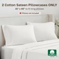 thumbnail image 3 of California Design Den King Pillow Cases Set of 2 - 500 Thread Count, 100% Cotton Sateen, Soft & Silky Pillow Cases King Size - True Ivory, 3 of 8