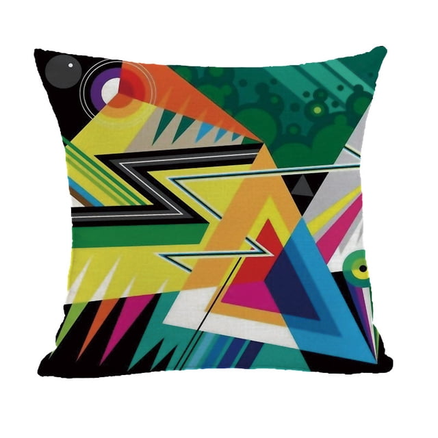 Throw Pillow Cover Abstract Chaotic Waves Rainbow Colors Decor Lumbar Pillow Case Cushion for Sofa Bed 18x18 Inch, 2 PCS Pattern 2