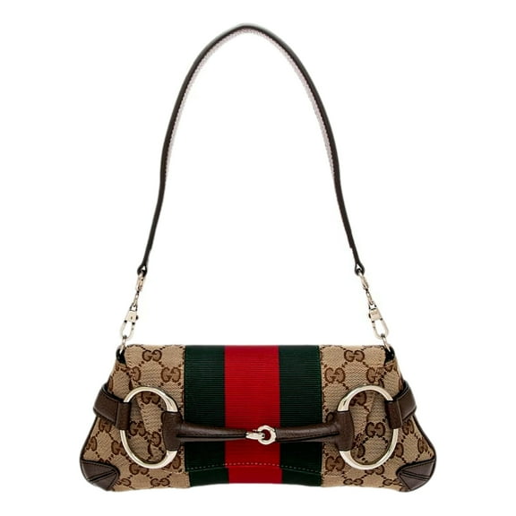 Gucci Horsebit Supreme Canvas Web Stripe Small Chain Shoulder Bag NEW