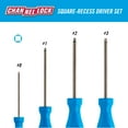 thumbnail image 2 of CHANNELLOCK Sqaure Recess Screwdriver Set, Precision Machined with Magnetic Tip & Tri-Lobe Grip, Ideal for Home Improvement, Made in USA, 4-tool set (SQ-4H), 2 of 4