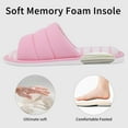 thumbnail image 4 of Open Toe House Slippers for Women Men Soft Cotton Indoor Shoes Memory Foam Slip On bedroom Slippers, 4 of 6