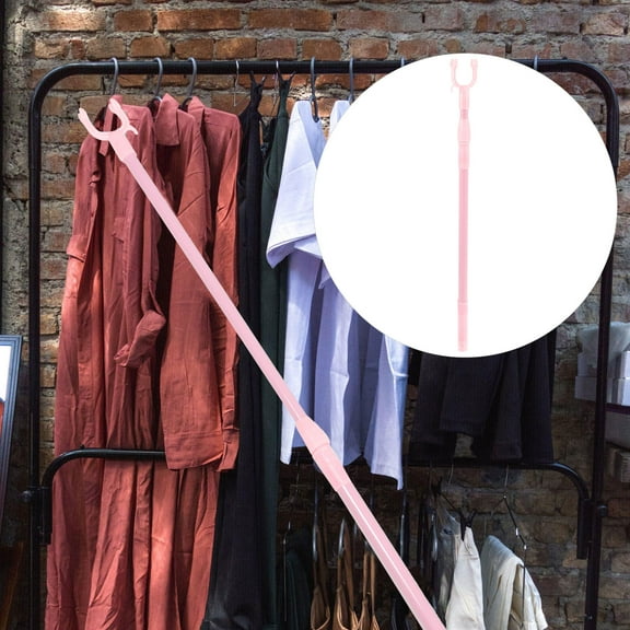 PAMINGONO General Users Clothes Reach Pole Telescoping Clothesline Stick Plastic 1Pcs