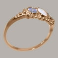 thumbnail image 3 of LBG British Made 14k Rose Gold Ring with Natural Opal & Tanzanite Womens Engagement Ring - 33 size options - Size 7.25, 3 of 5