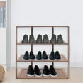 thumbnail image 3 of 4 Tier Wood Bamboo Shoe Rack Organizer Shelf Entryway Storage Stand Adjustable Height Holder, 3 of 15