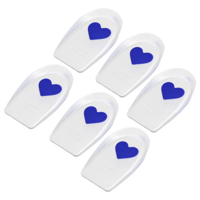 Copa de soporte de silicona Unique Bargains Almohadillas Cojín de silicona Plantilla ortopédica Patrón de amor Azul Tamaño 33-39 6 piezas