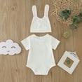 thumbnail image 5 of Ymyiu Baby Girl Romper Dress Infant Baby Girl Summer Clothes Sleeve Baby Girl Romper Headband 3 6 Months (White,3-6 Months), 5 of 7