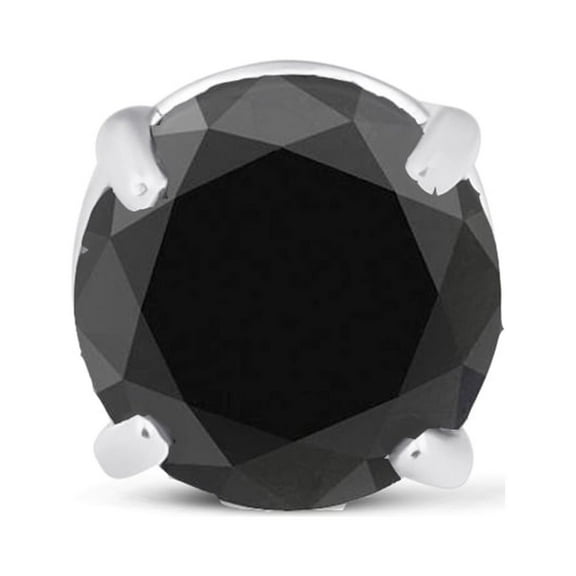 Pompeii 1/4 Ct  Black Diamond Single Stud 14k White Gold (Black,I2)