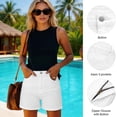 thumbnail image 5 of Nestiefly Jean Shorts for Women Casual Mid High-Waisted Stretchy Cut Off Denim Shorts Raw Hem Summer Hot Jorts 2026 White 3XL, 5 of 6