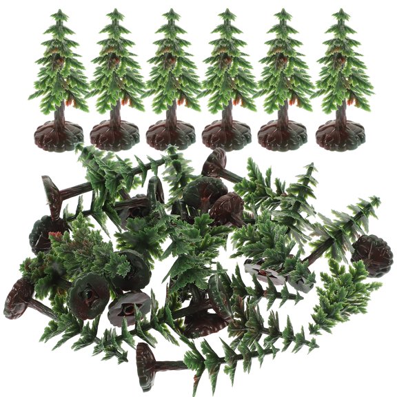 OUNONA 20-Pack Mini Foldable Tabletop Christmas Tree Decorations, Holiday Model Toys for Home and Office