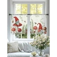 thumbnail image 4 of Dwarfs Mushrooms Sheer Curtains for Living Room Bedroom, Spring Plant Leaf Butterfly Light Filtering Sheer Curtains, Rod Pocket Voile Window Drapes, 2 Panels Set 52"x 54", 4 of 7