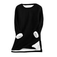 thumbnail image 2 of Meichang Women's Sweatshirts Sherpa Lined Fleece Sweatshirt Winter Long Sleeve Crewneck Warm Pullover Tunic Tops Loungewear, 2 of 9