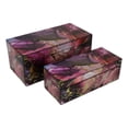 thumbnail image 2 of Dory Decorative Box Set of 2, Pink Gold Faux Agate Stone Accent Glass, 2 of 7