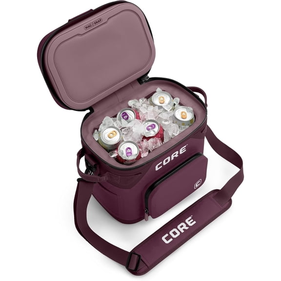 CORE 18 Can Climakeep Magnetic Soft Cooler, Leakproof Cooler, Waterproof Zipper, Mulbery