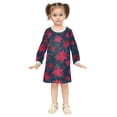 thumbnail image 2 of Girls' long-sleeved dress Red Flower Girls' A-line dress with ribbed cuffs Soft and comfortable, 2 of 6