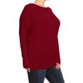 thumbnail image 2 of MOA COLLECTION Women's Plus Size Dolman Sleeve T-Shirt – Casual Solid Color Top, 2 of 4