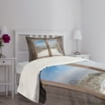 thumbnail image 3 of Ambesonne Rustic Quilted Bedspread Set 2 Pcs, Winter Season Scene, Twin Size, Umber White Blue, 3 of 5