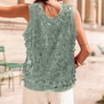 thumbnail image 5 of Laqbezok Women's Large Round Sequin Tank Top, Sparkly Sleeveless Scoop Neck Paillette Blouse, Shiny Party Clubbing Outfit, 5 of 6