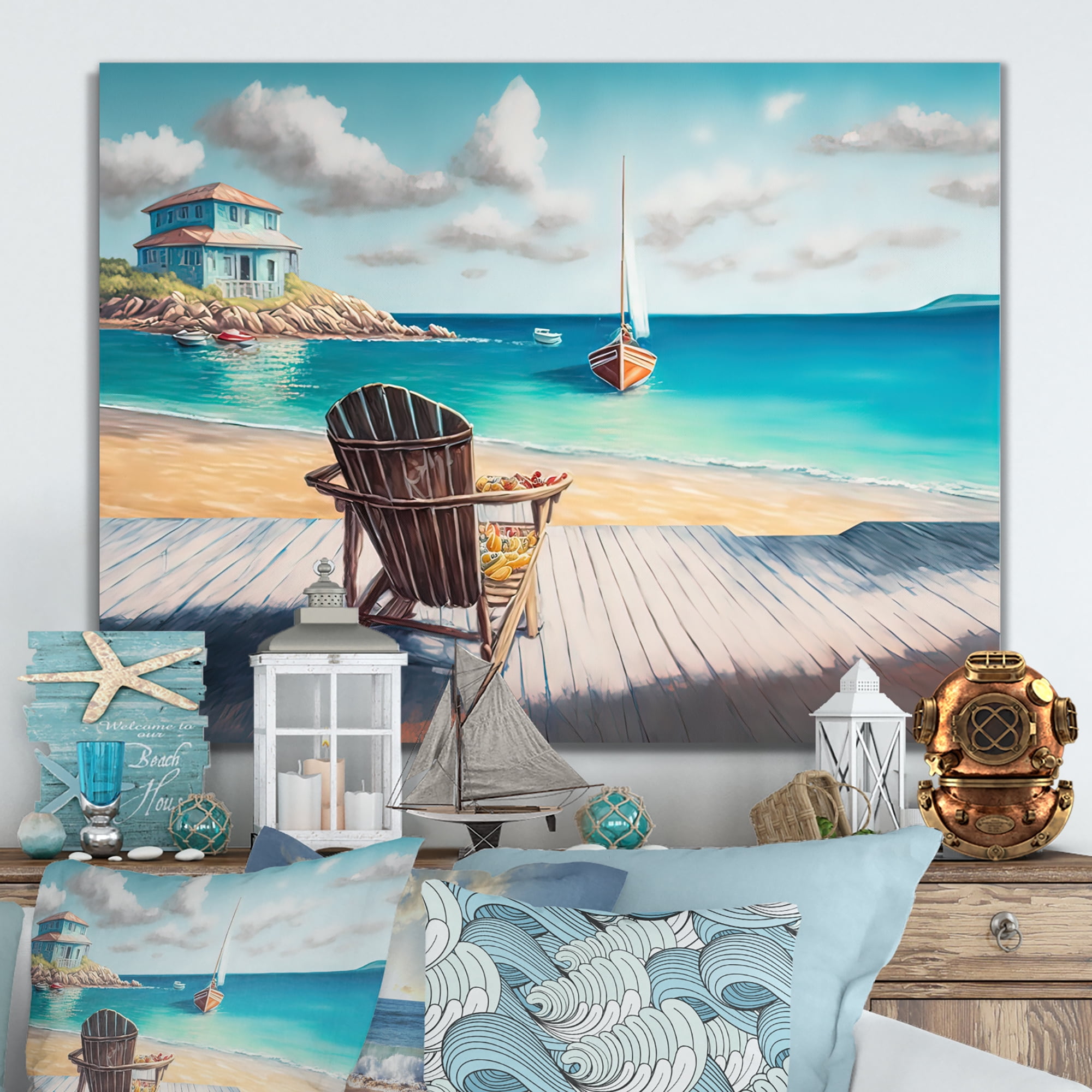 Designart Relax At The Beach I Canvas Wall Art