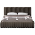 thumbnail image 3 of Bowery Hill Contemporary Deep Channel Tufted Rich Brown Boucle Fabric Queen Bed, 3 of 12