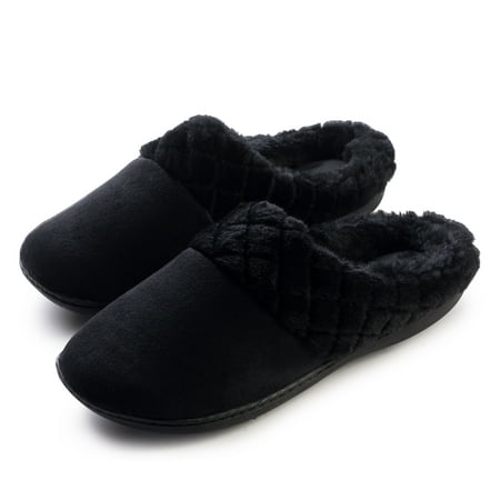 

Roxoni Women s Suede Scuff Slippers with Diamond Faux Fur Cuff -sizes 5 to 11.5 -style #2120